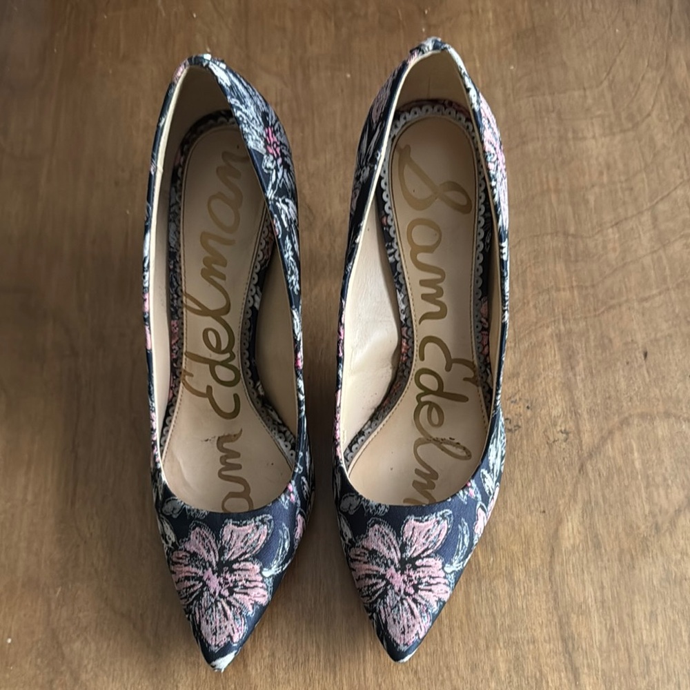 Sam Edelman Pink and Blue Floral Heels